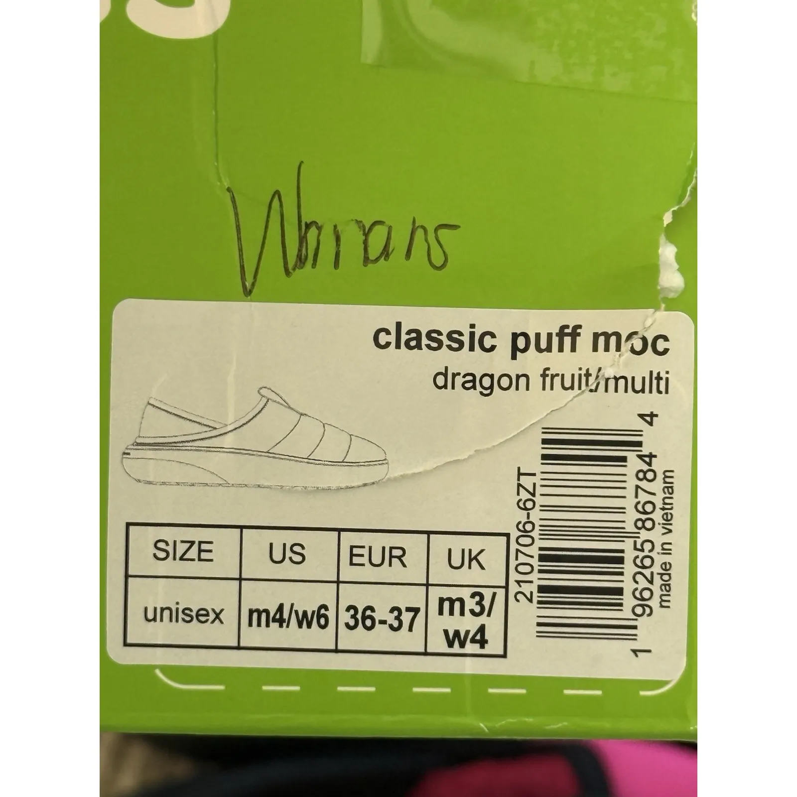 Crocs Classic Puff Moc Moccasin Dragon Fruit Pink Womens 6 Mens 4 - Image 9