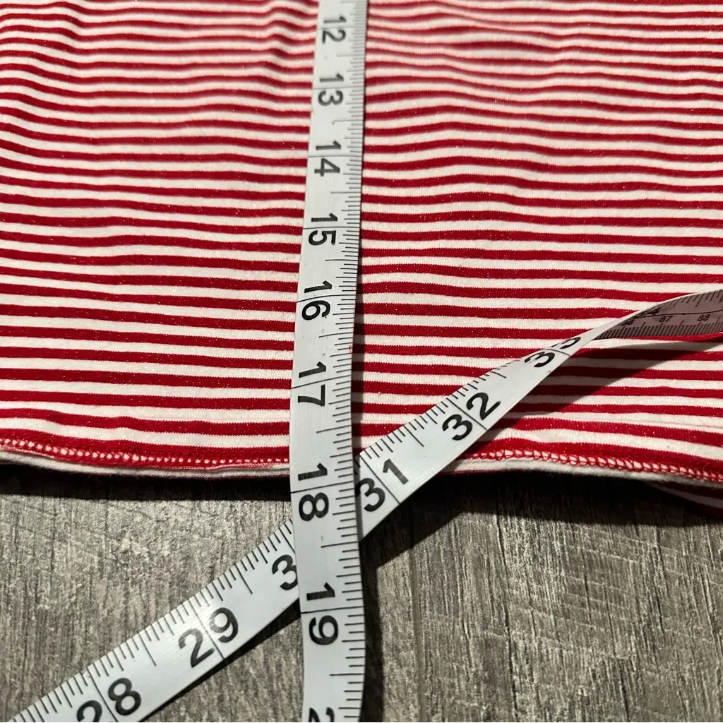 Red White Striped Camisole Tank Top Womens sparkle glitter basic layer small - Image 6