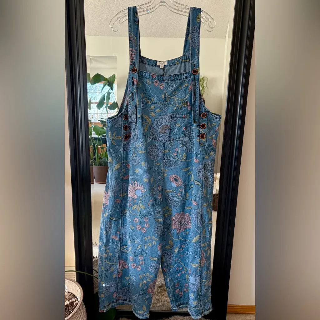 EASEL Floral Baggy Oversized Overalls - Image 5