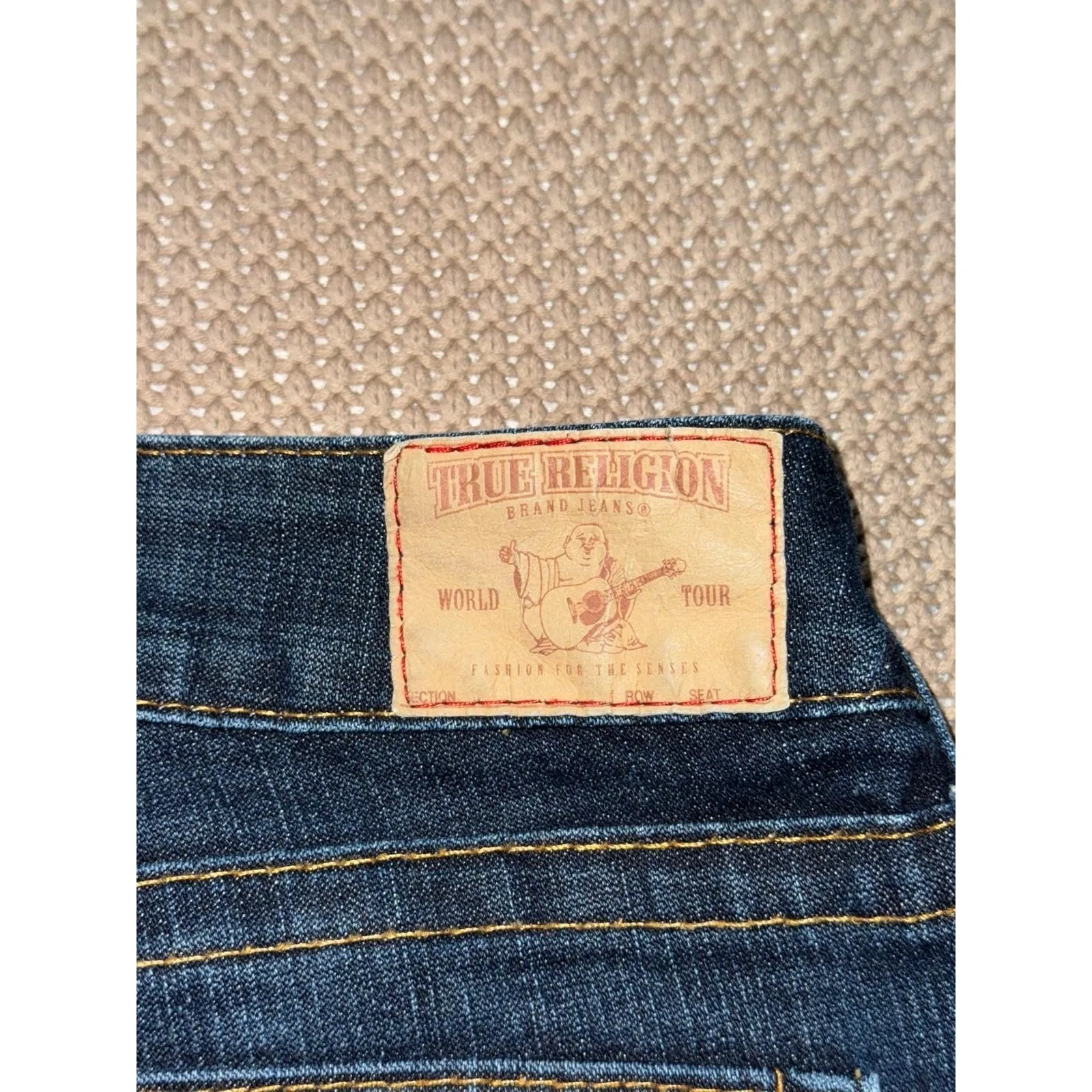 True Religion Jeans Womens Joey Blue Denim Distressed Blue Denim Y2K Size‎ 28 - Image 5