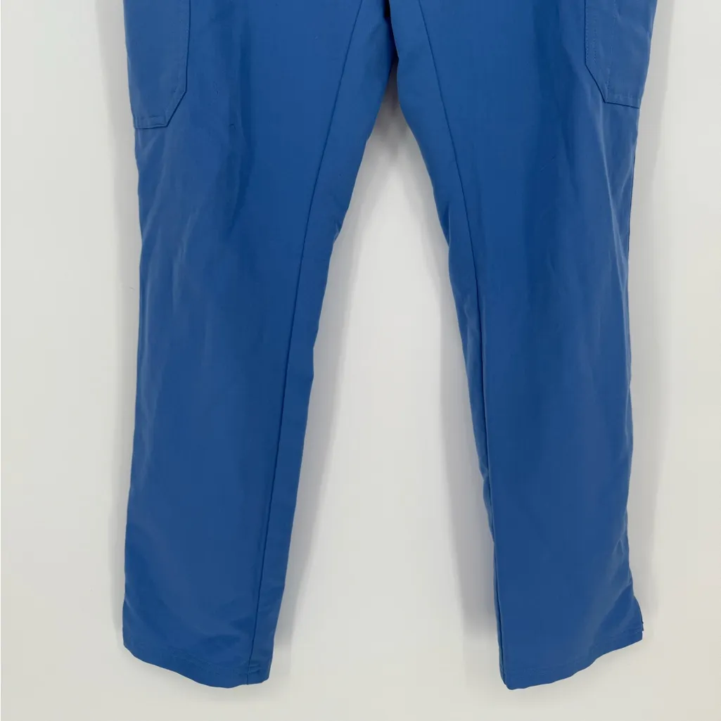 Figs Technical Collection Scrub Pants Womens‎ Small Blue Logo Stretch Drawstring - Image 3