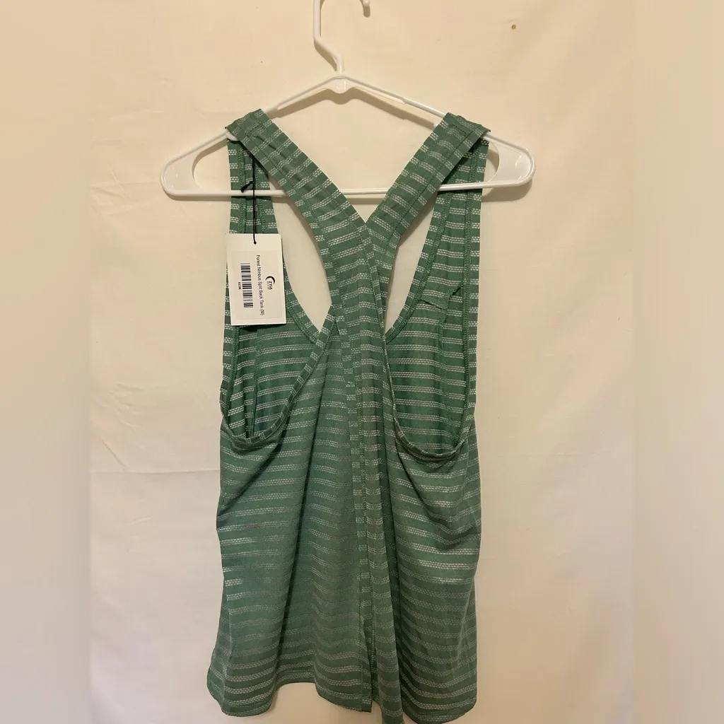 NWT‎ Zyia Active Forest Nimbus Split Open Back Athletic Tank Top Green Stripes L - Image 5