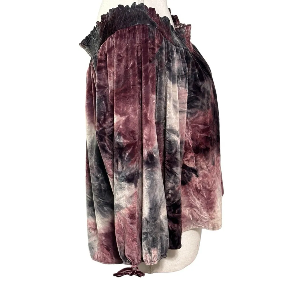 Outfitters AEO Tie Dye Off Shoulder Velvet Top NWOT - Image 3