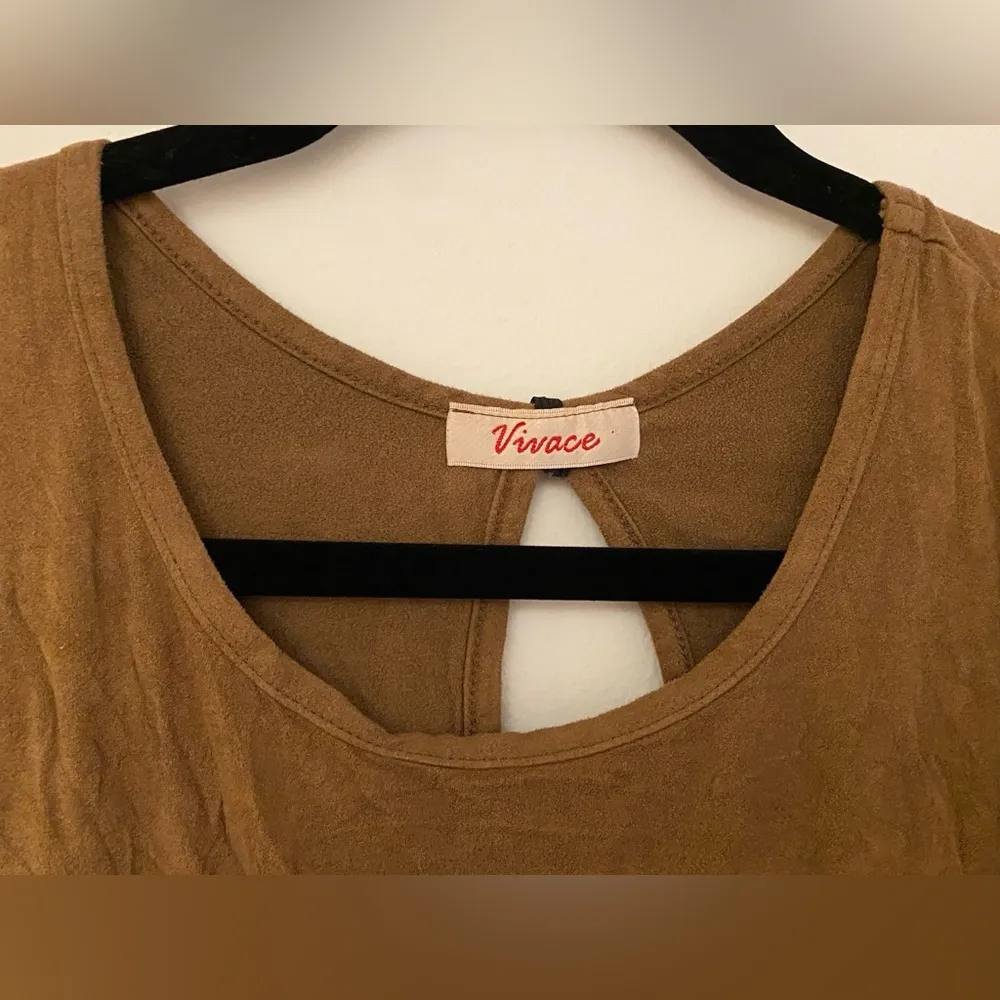Vivace Brown Sleeveless Suede Western Cinched Waist Top Women’s Sz - Image 4