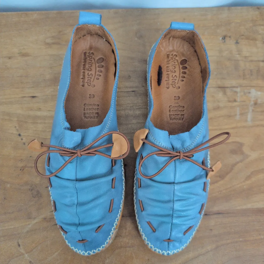 Spring Step Women's Berna Blue Leather Loafer Size 39 - Image 8