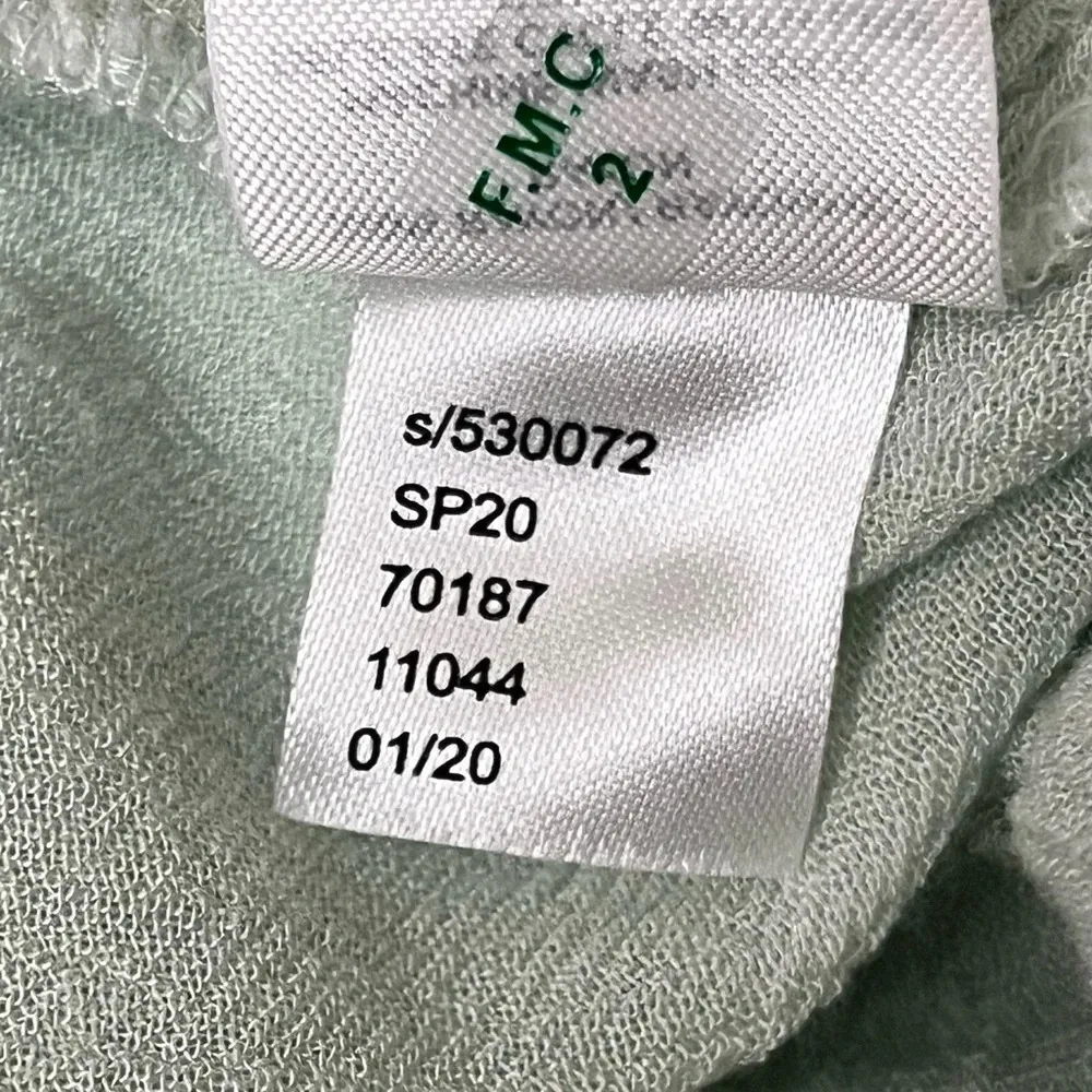 Ann Taylor Mint Green Button Up Semi Sheer Blouse Casual Modest Mature Womens S - Image 6