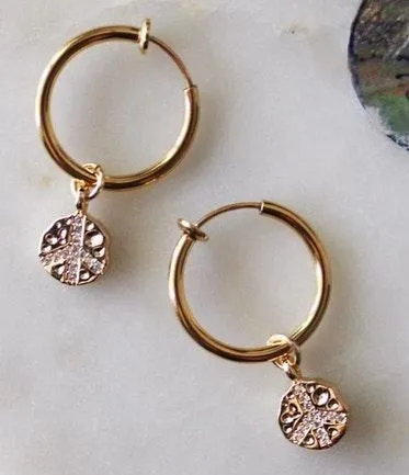 20mm Gold Hoop With Charms With Peace Coins - Image 3