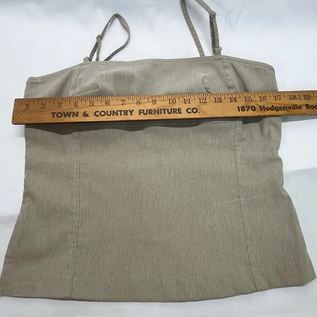 MB‎ DESIGNS BY MBJC CROP TOP WOMEN KHAKI GREEN HUE SZ LG PREOWNED LIKE NEW - Image 11