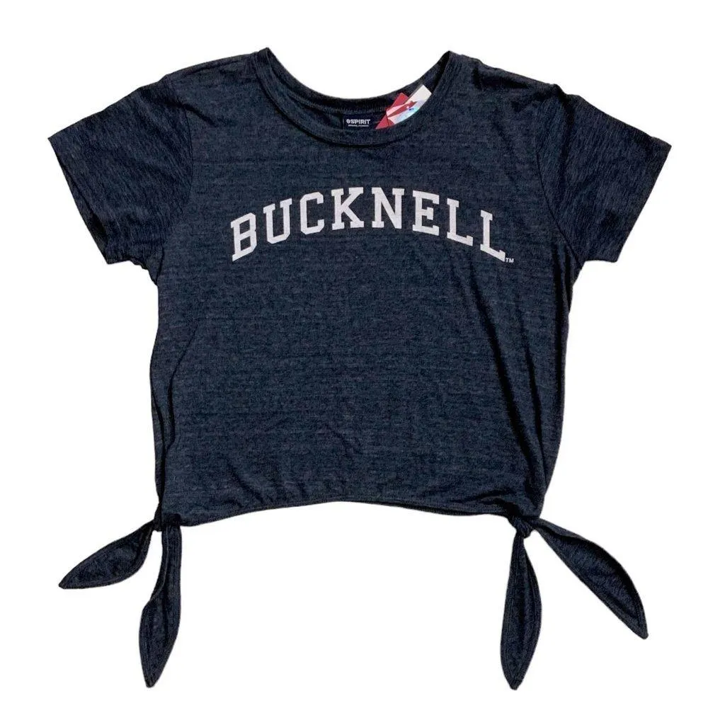 Spirit Bucknell College Tee Tie Up Knotted Short Sleeve Shirt Women Blue Medium - Image 9