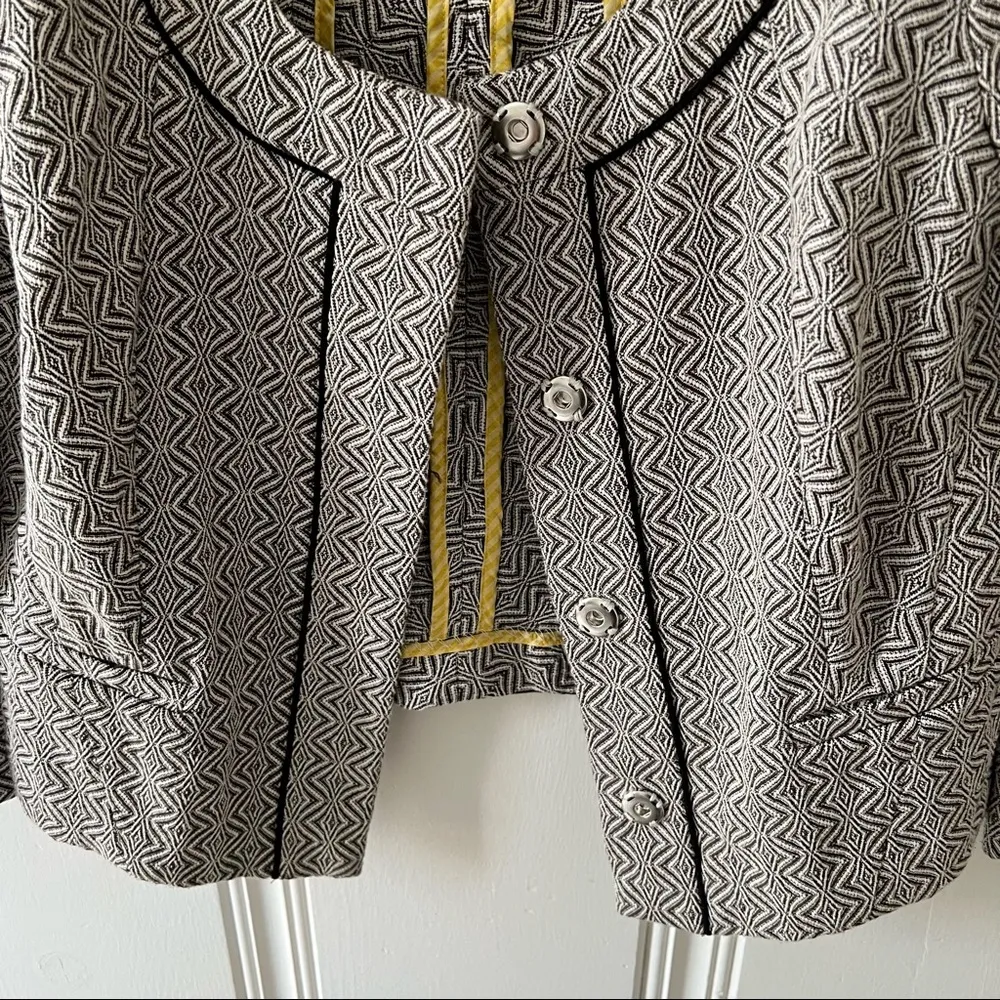 Anthropologie Coquille Eyes for You Cropped Cotton Blend Jacket Blazer Sz 2 EUC - Image 4