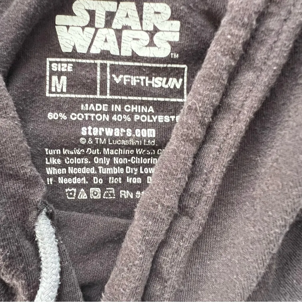 Star Wars Fifth Sun Yoda Mandalorian Long Sleeve Hoodie size M - Image 2