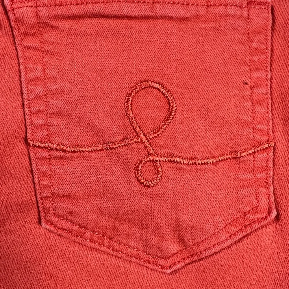 Lilly Pulitzer Coral Straight Leg Jeans 5 Pocket 28” Inseam Size 12 - Image 3