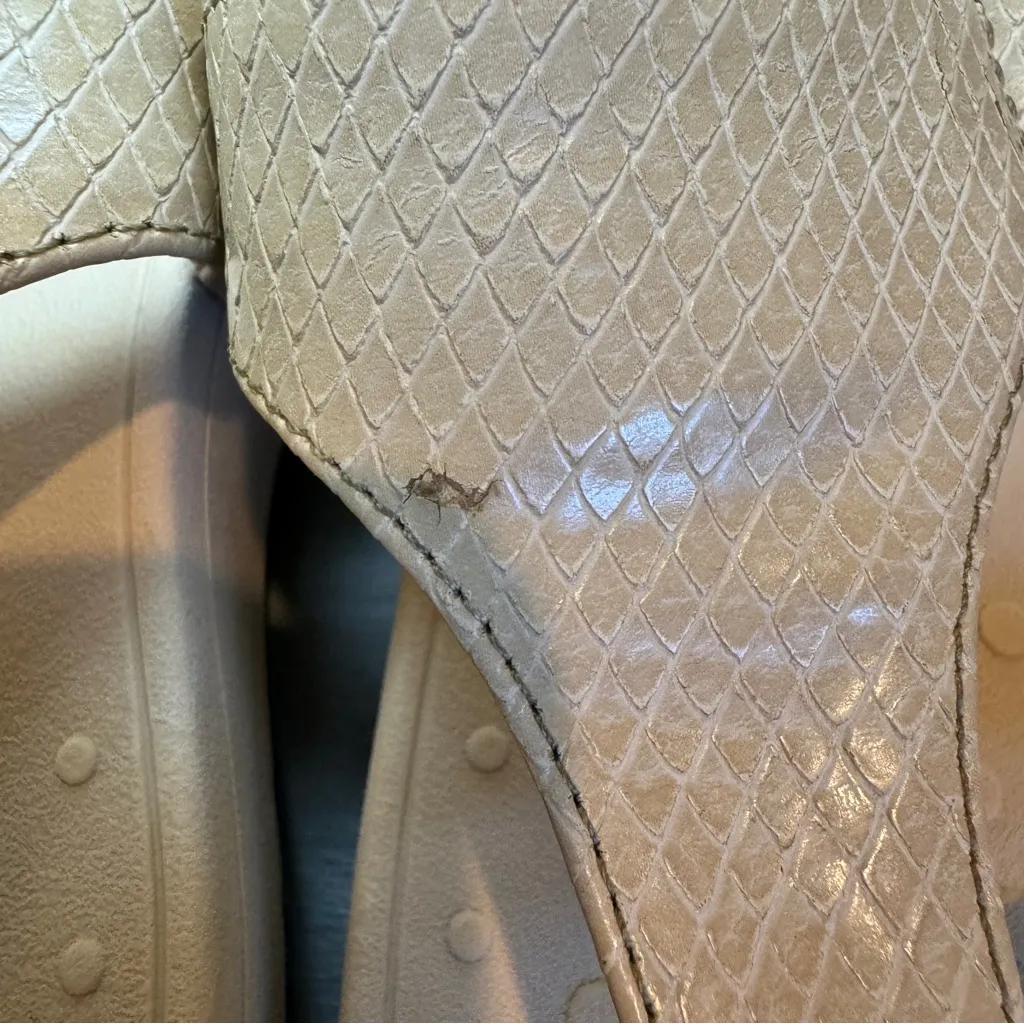 Vionic Ellie‎ Sandal Sz 8 Tan Comfort Slip On Slide Platform Wedges Orthotic - Image 6