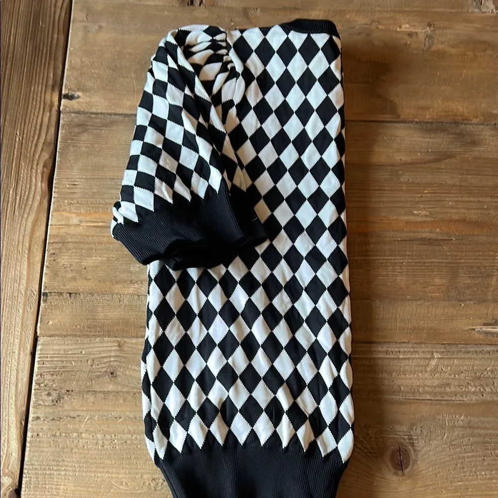 Philosophy Black and White Diamond Pattern Blouse - Image 3