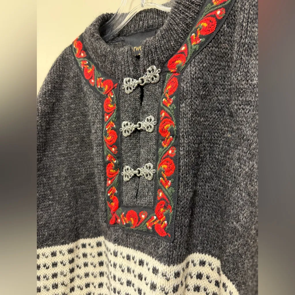 NORWOOL Unisex Sweater Size M Made in Norway 100% Pure Wool Red Size M - Image 4
