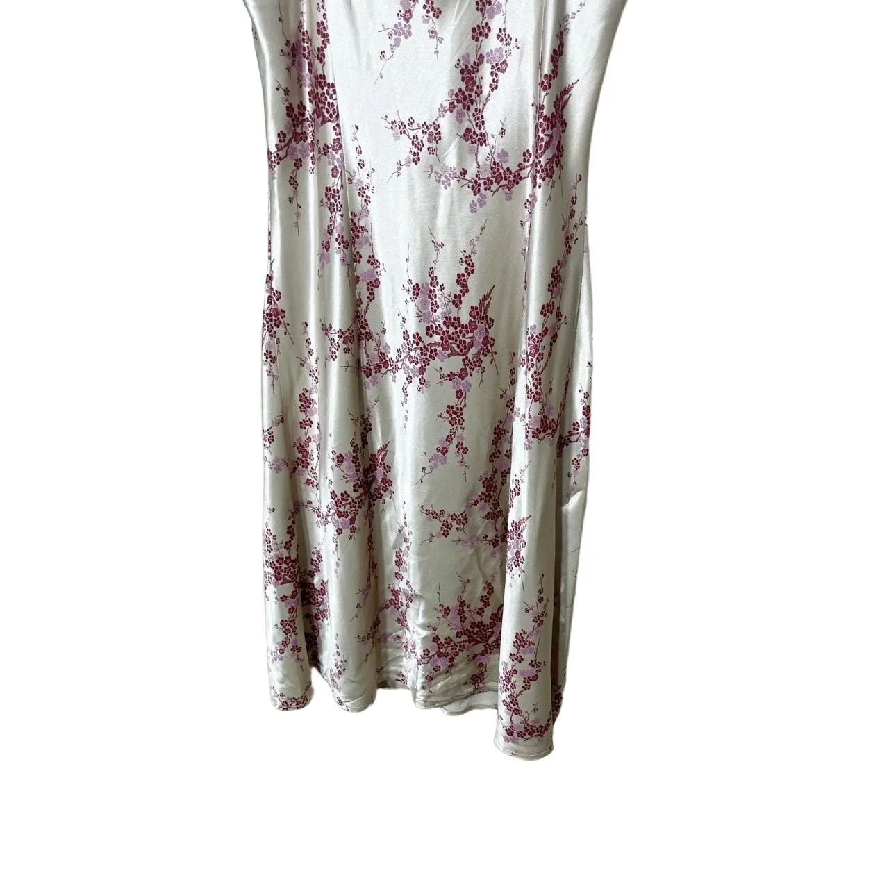 Breaking Loose Y2K Vintage‎ Satin Floral Pattern Cowl Neck Dress Womens 7/8 Gold - Image 3