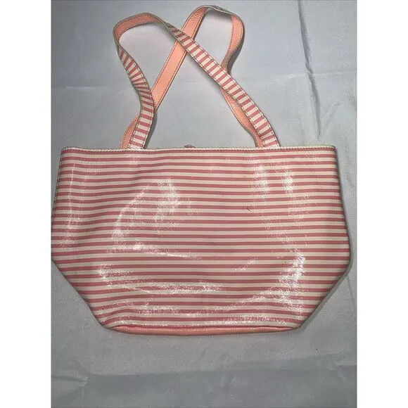 kate spade‎ new york Large Women's Tote Bag Neon Pink Striped PVC? - Image 5