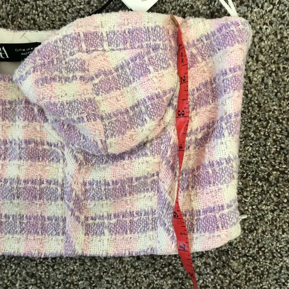 Zara lilac gingham crop corset top medium NWT - Image 6
