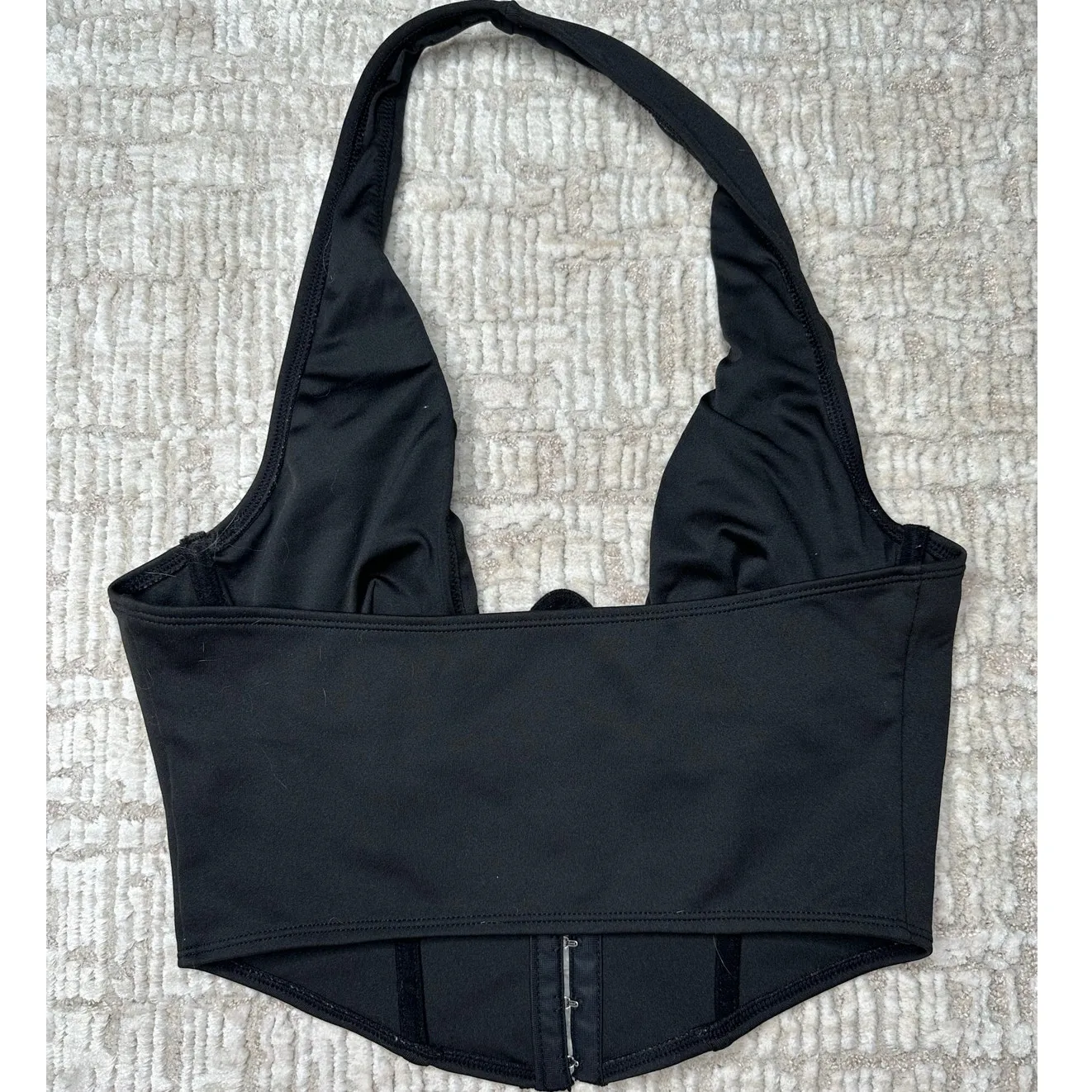 SheIn  Black Deep V Corset Top - Image 3