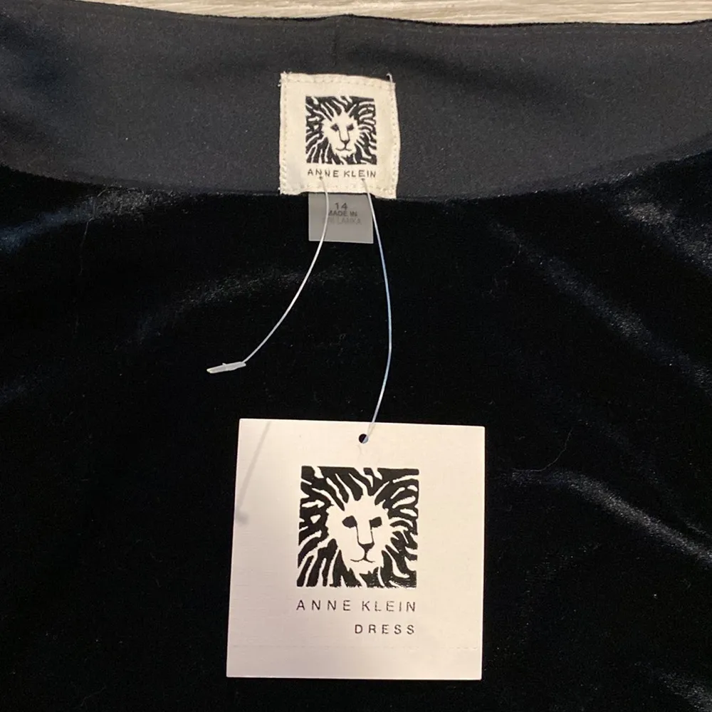 ANNE KLEIN Womens black velvet party dress size 14 - Image 3