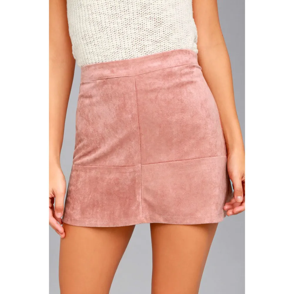 💕LULU'S💕 Shenandoah Mauve Faux Suede Mini Skirt Mauve Pink Large L NWT - Image 4