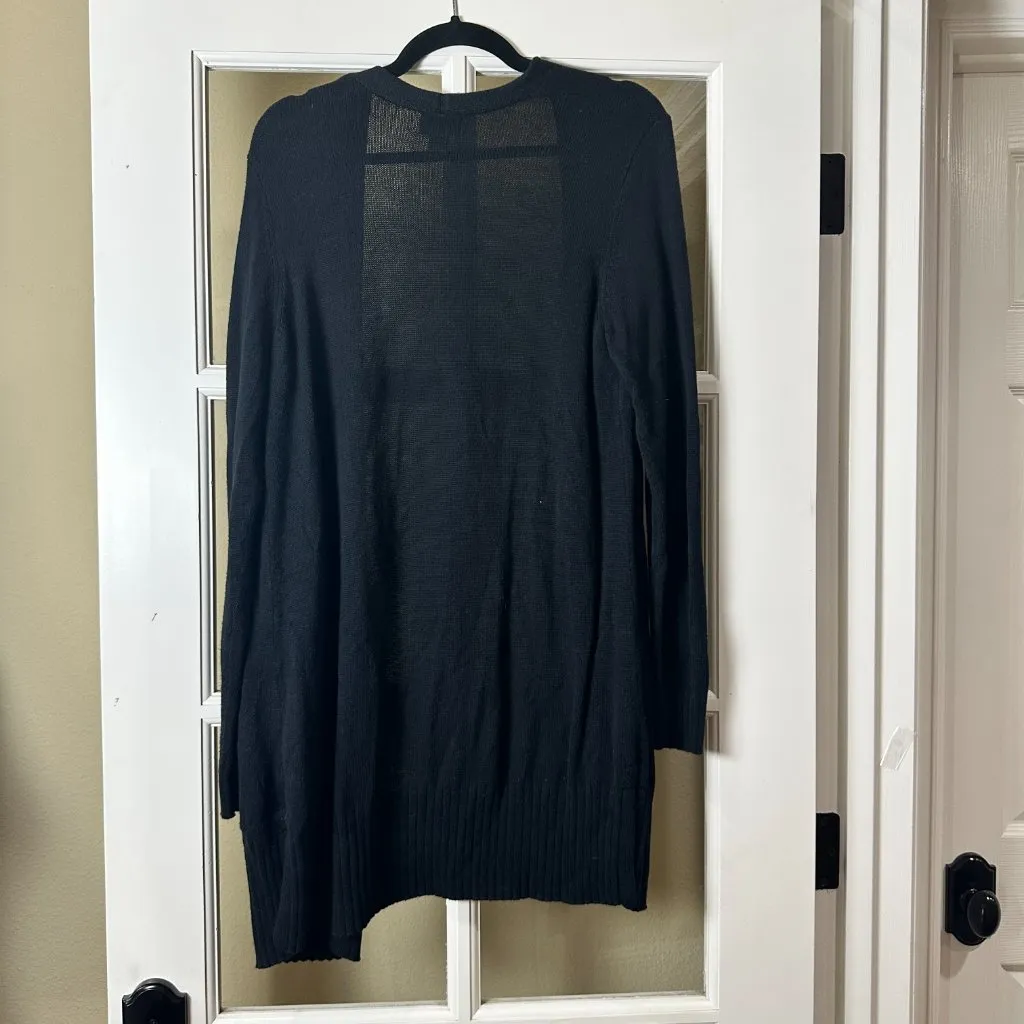 OLD NAVY Long Line Open front Cardigan Sweater Black Size Medium - Image 7
