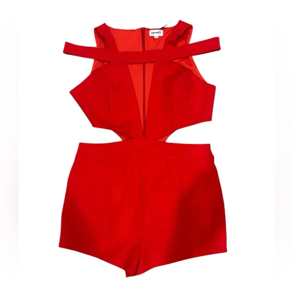 NEW! Revolve SUPERDOWN Alondra Cutout Romper in Red XL - Image 2