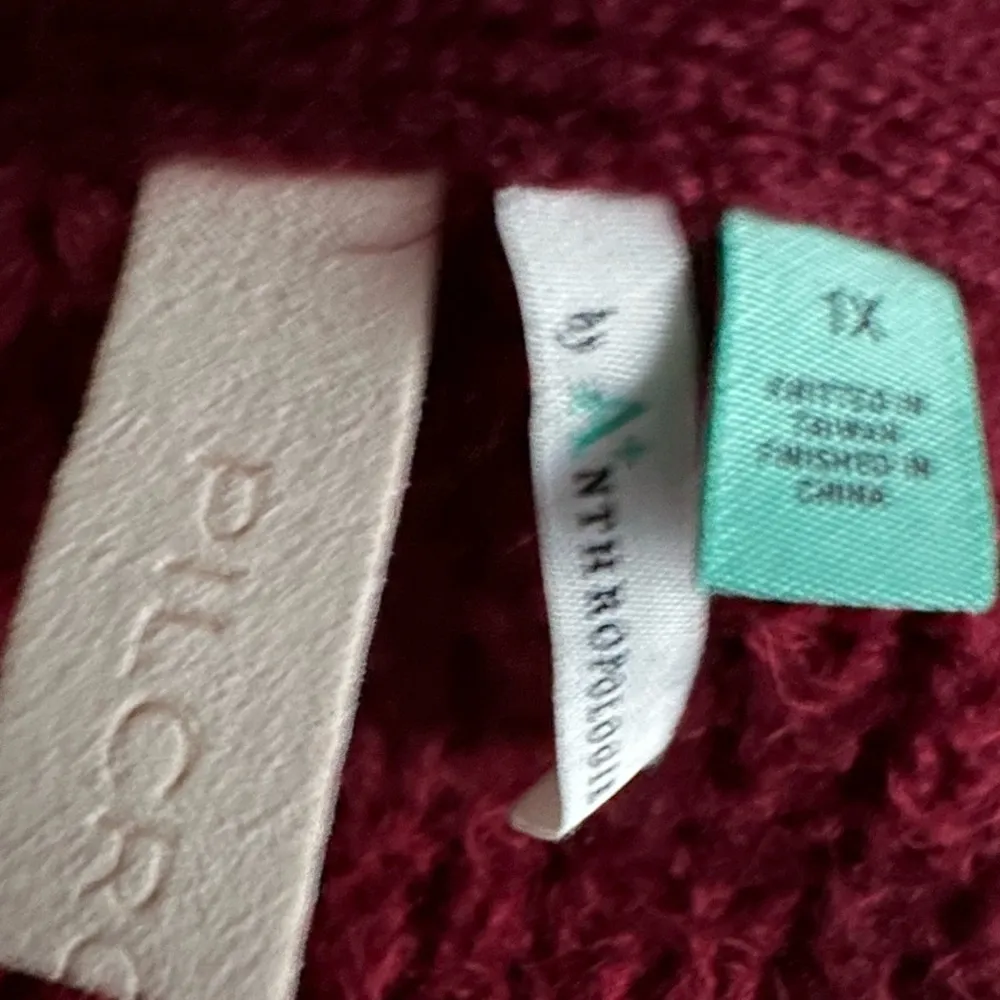 Anthropologie Pilcro and the Letterpress Size 1X Red Cardigan Sweater Oversized - Image 6