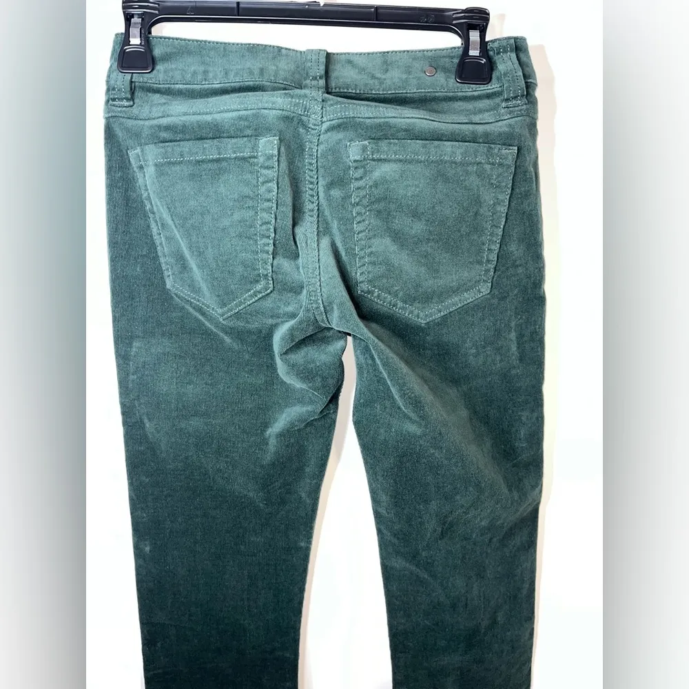 Cabi Soft Ribbed Corduroy Velvet Emerald Green Textured Fitted Skinny Jeans Sz 0 - Image 8