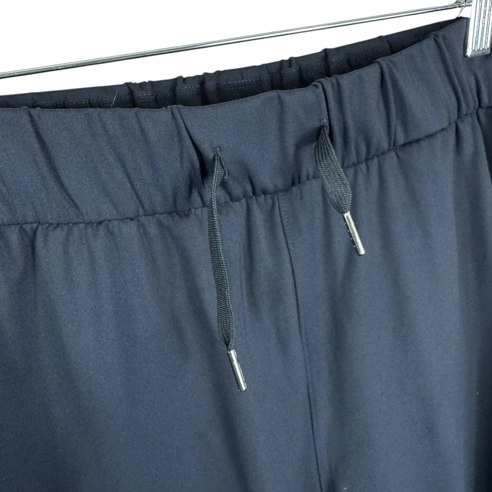 G4Free Black Nylon Elastic Waist Drawstring Stretchy Cropped Casual Pants Sz XL - Image 4