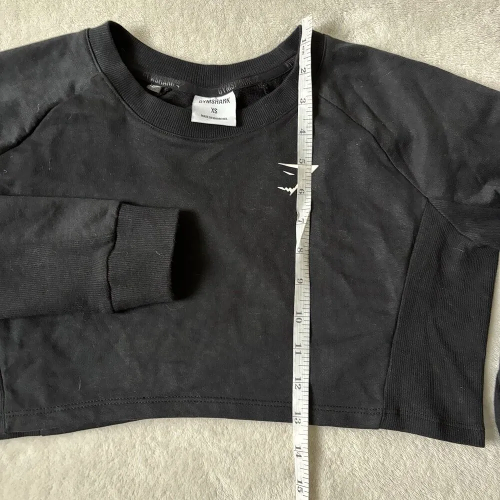 Gymshark Top Womens Size XS Black Long Sleeve Cropped Workout Athletic Gym - Image 6