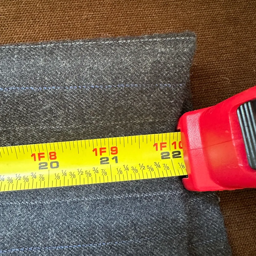 Midi Business Attire 100% Wool Skirt With Blue & Gray strip… - Image 10