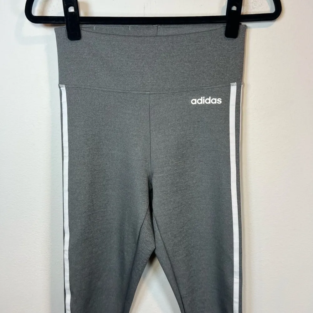 Adidas Climalite Leggings Gray White Stripes Compression Running Womens Sz Small - Image 2