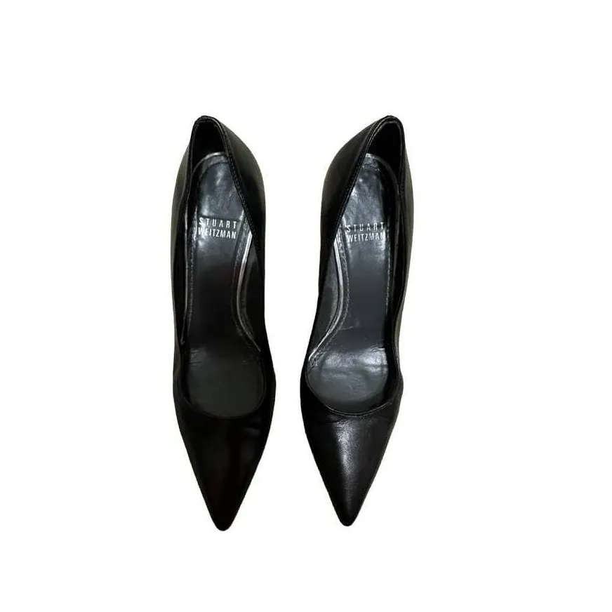 Stuart Weitzman Women's Pointed Toe Slip On Black Pump Heels‎ Size 6 - Image 2