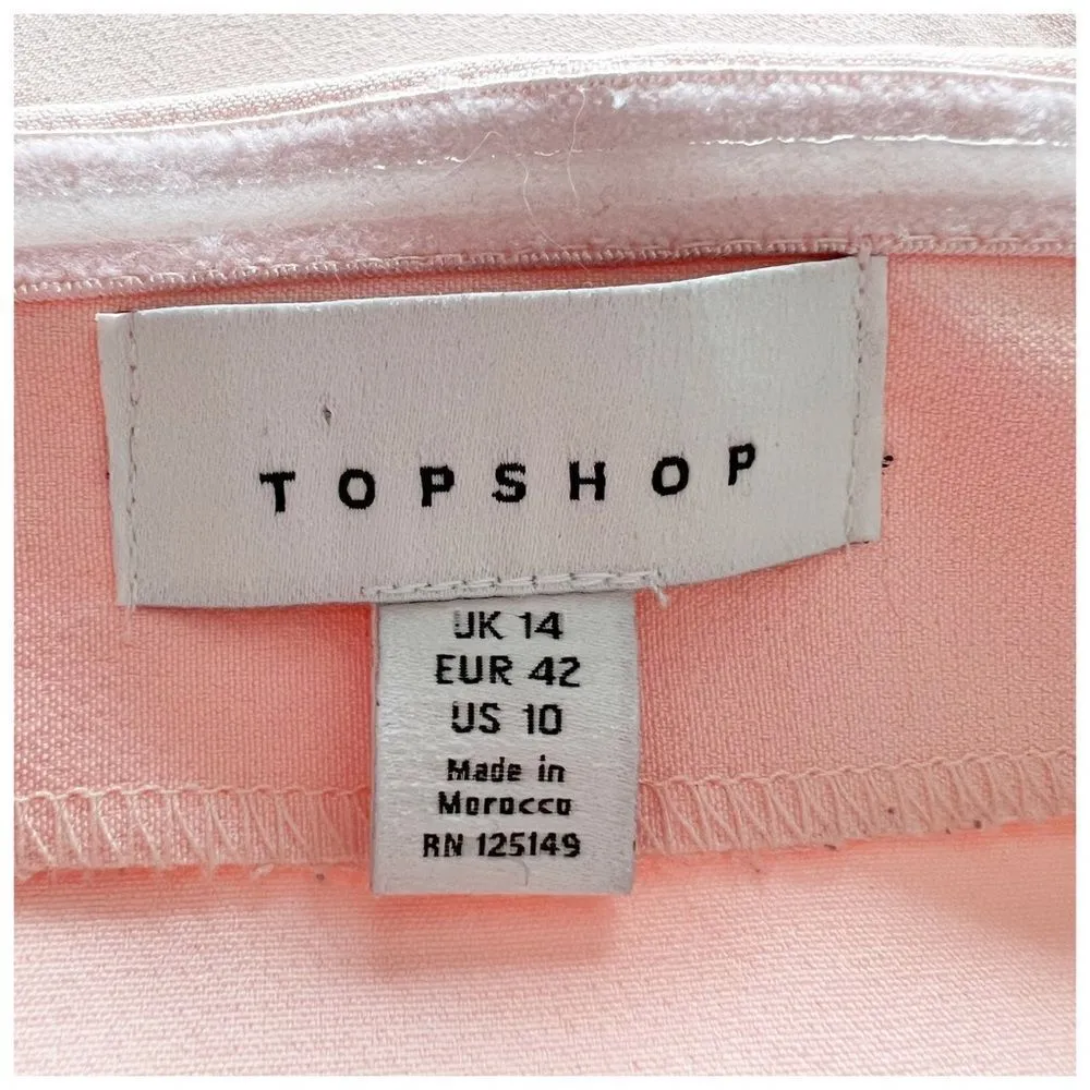 TopShop Baby Pink Off The Shoulder Top Blouse Sz 14 - Image 4