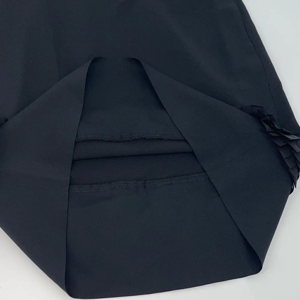 Diane Von Furstenberg Womens Pencil Straight Skirt Pleated Ruffle Black Size 2‎ - Image 3