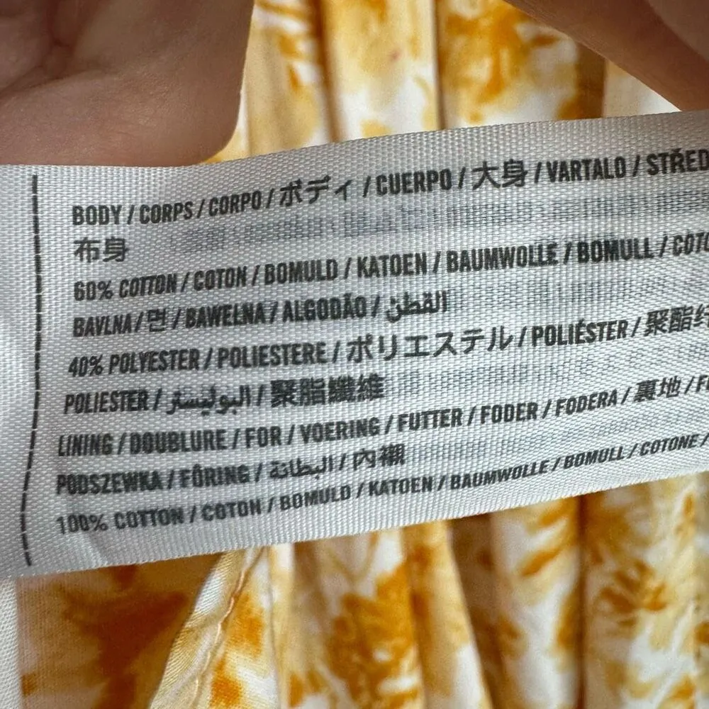 Abercrombie & Fitch Yellow Floral Off The Shoulder Prep Mini Dress Size Medium - Image 7