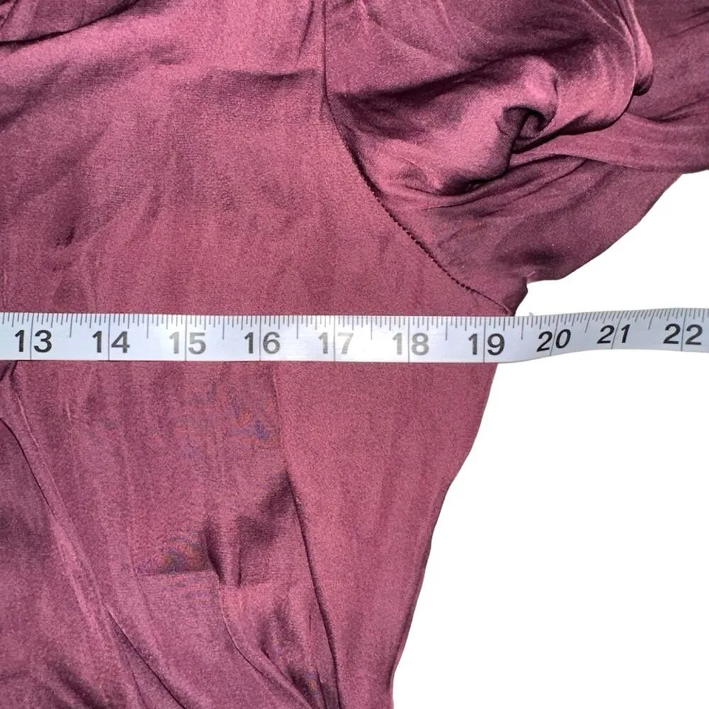 Socialite Long Sleeve Satin Wrap Mini Dress LARGE - Image 6