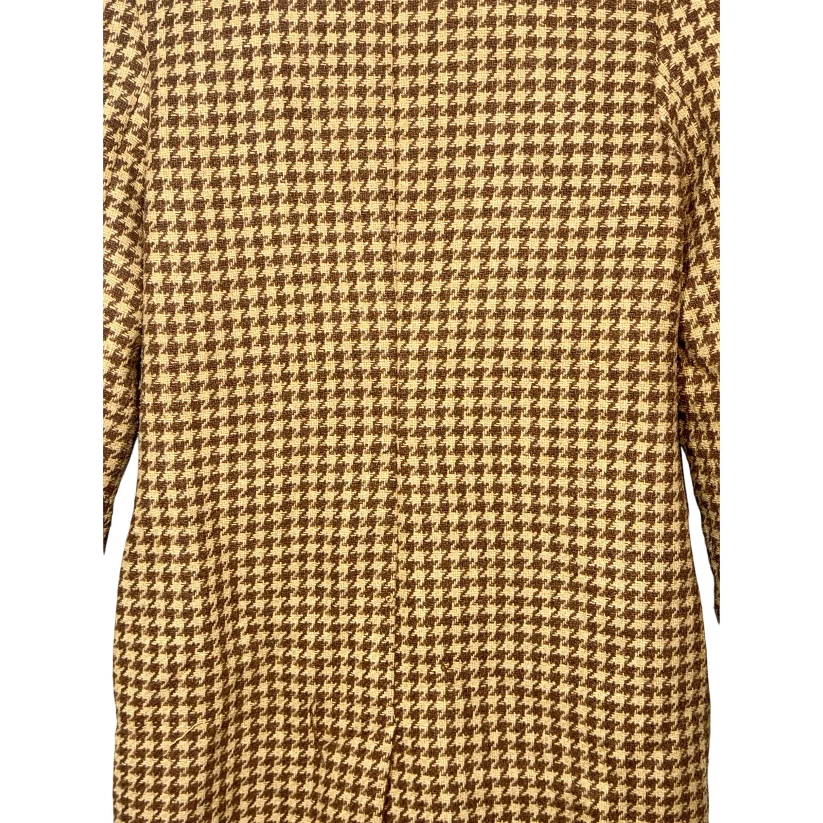 Abercrombie & Fitch The A&F Dad Coat Brown Houndstooth Wool Overcoat Womens XS P - Image 5