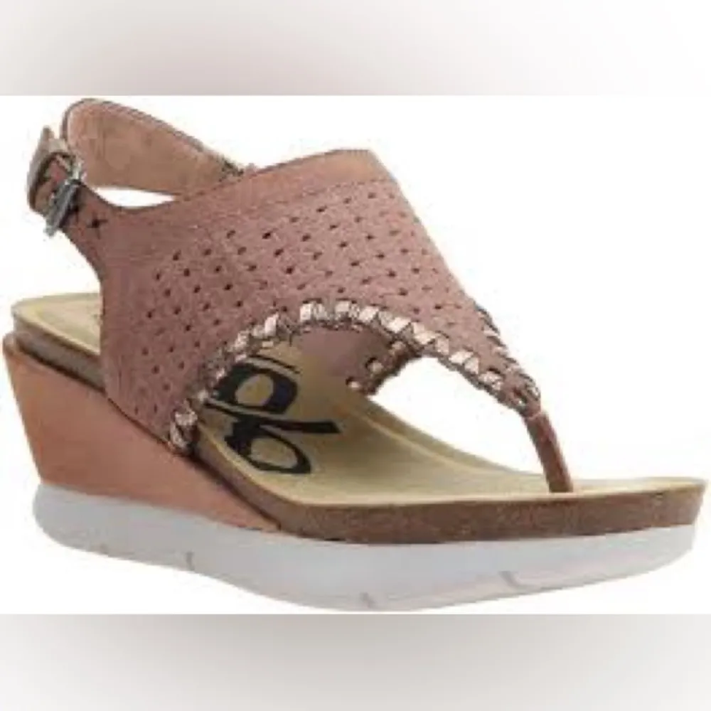 OTBT Meditate Wedge Sandals pink‎ suede size 11 - Image 2