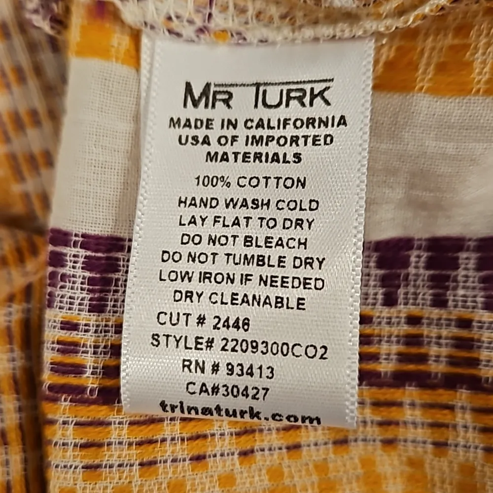 💕MR TURK by TRINA TURK💕 Robles Caftan ~ Zig Zag Stripe Gauze Shirting S/M NWT - Image 16