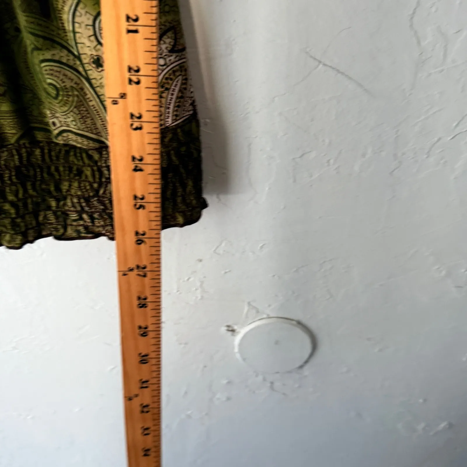 Agenda Y2k Green Paisley Print‎ Top V Neck Blouse Fairy Goblin Forest Whimsical Size L - Image 3