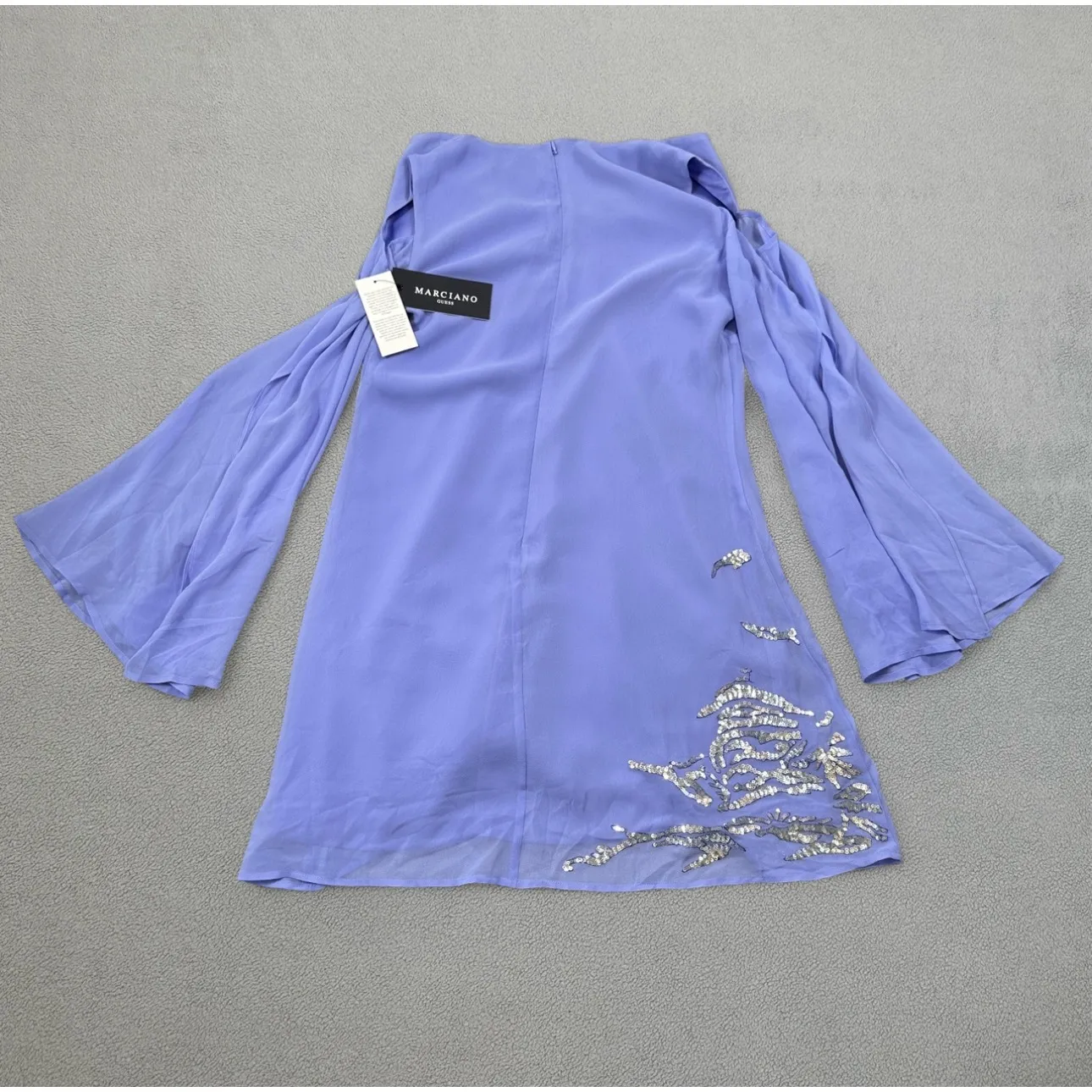 MARCIANO GUESS Tunic Dress Womens S Purple Tidal Wave Embellished Long Sleeve - Image 2