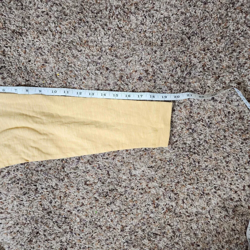 Old Navy Henley Long Sleeve Top Butter Yellow Slight Crop 1/2 Button NWT Size XS - Image 7
