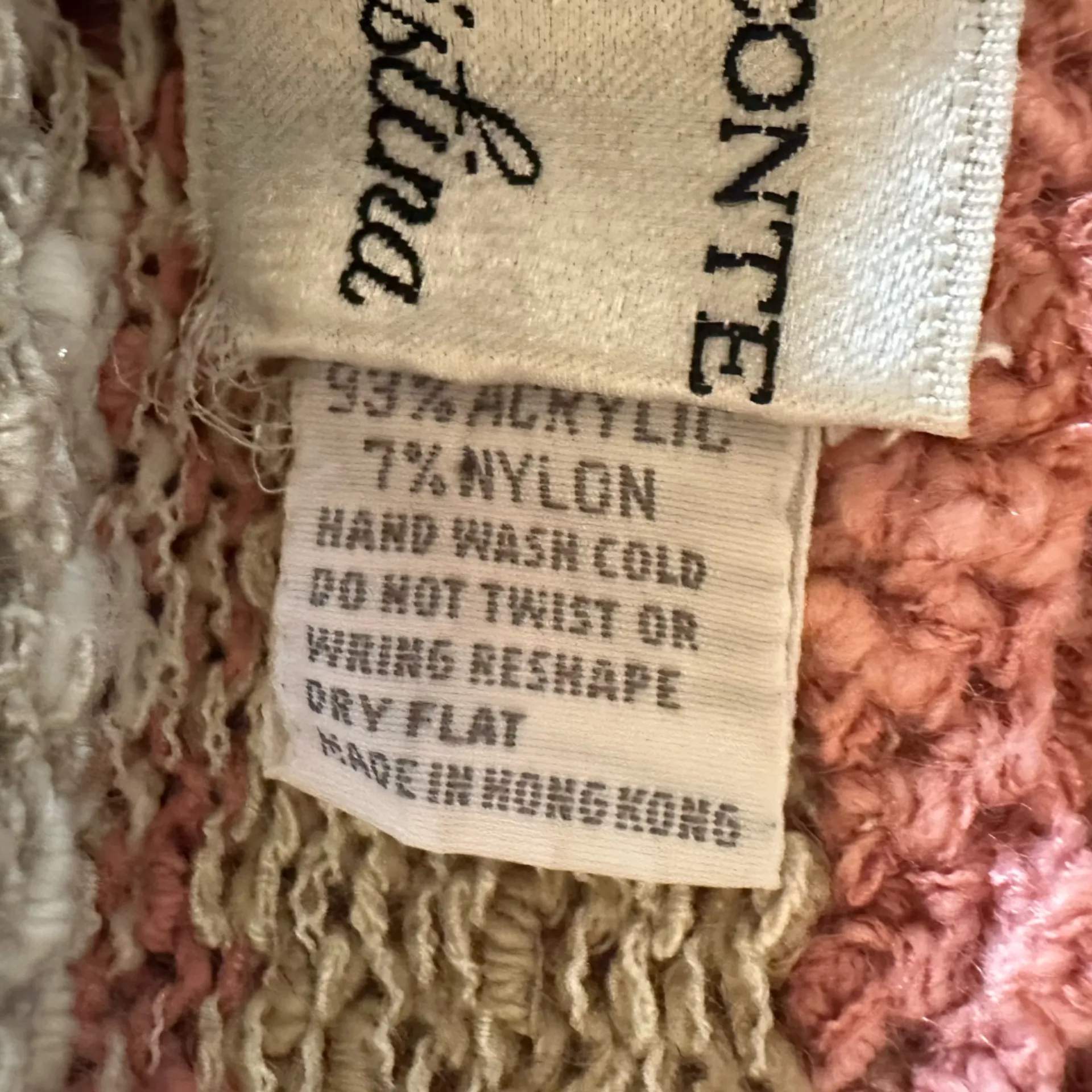 Vintage Pink Fair Isle Knit Sweater Dress Medium Tie Waist Cottagecore - Image 11