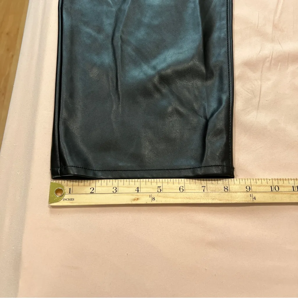 Old Navy High Rise OG Loose‎ Faux Leather Pants Black NWT Size 16 - Image 15