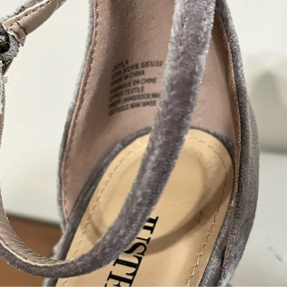 Women’s Just Fab Silver Purple Velvet‎ High Heel Shoes Size 8.5 - Image 4