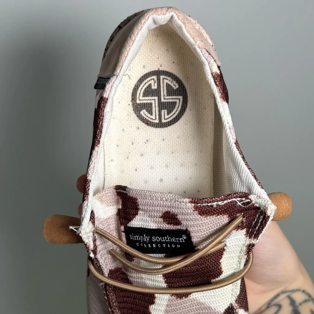 Simply Southern Loafers Cow Print Brown Size 6 - Image 3