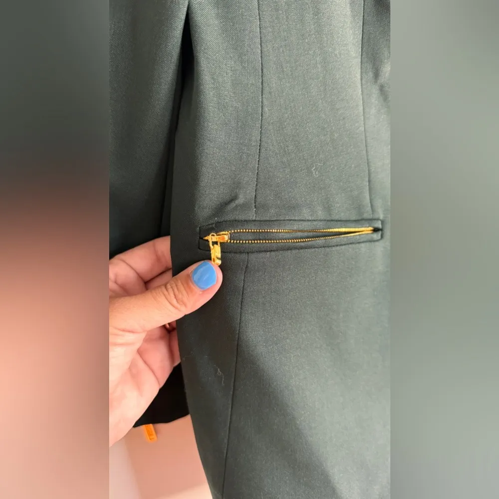 Escada Margaretha Ley Virgin Wool lightweight zip up Jacket green size 36 - Image 7