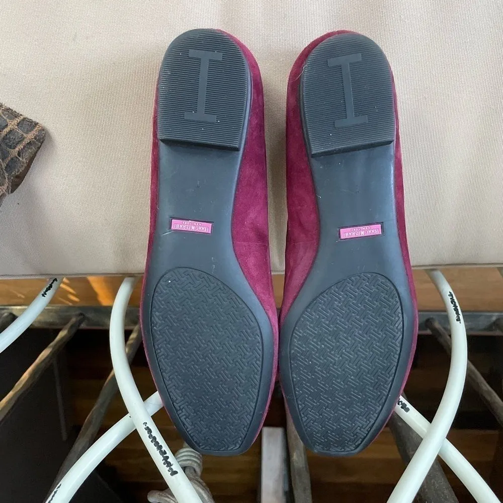 Issac Mizrahi‎ New York Suede Kimil Slipper in Deep Red Size 7 - Image 7